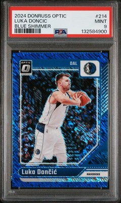 2024 Panini Donruss Optic #214 Luka Doncic Blue Shimmer PSA 9