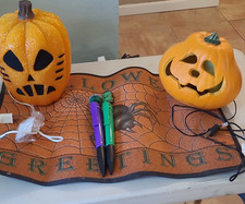 Tapis de porte toile d'araignée Halloween Greetings, illuminez citrouilles et stylos nouveauté