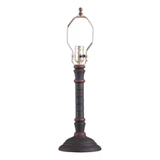 Gatlin Lamp Base in Hartford Black with Red Stripe