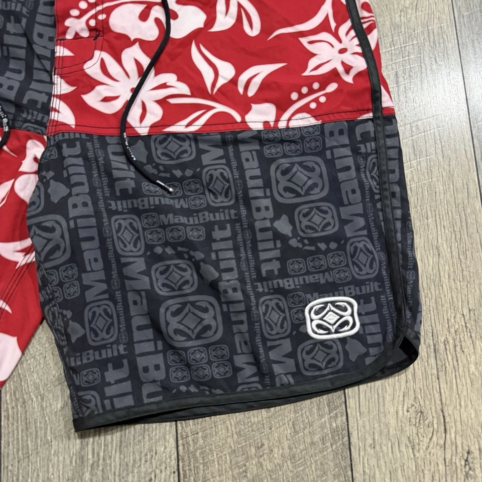 Vintage Surfwear Y2K Maui Built Floral Tribal Baggy Swim Board Shorts Mens 40 - Image 2 of 4