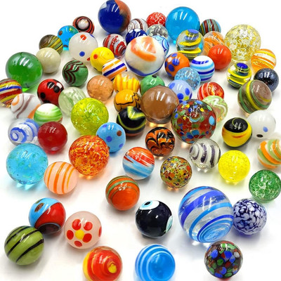71Pcs Assorted Marbles for Kids Handmade Big and Small Glass Marbles Bulk Set fo