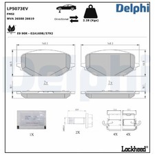 Delphi Bremsbelagsatz Bremsklötze vorne 24672040