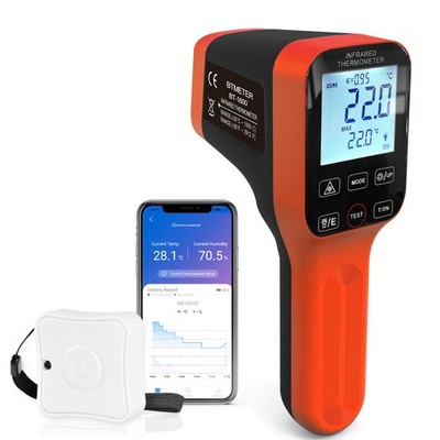 BTMETER Laser Pyrometer IR Infrarot Thermometer und Bluetooth Thermo Hygrometer