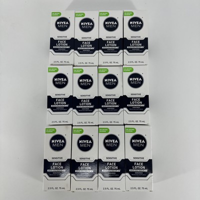 12 PACK Nivea Men Sensitive Face Lotion SPF 15 Sunscreen NIB *EXP 2022 **READ