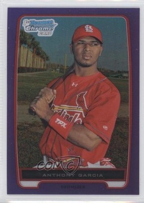 2012 Bowman Chrome Prospects Retail Purple Refractor 79/199 Anthony Garcia 3q5
