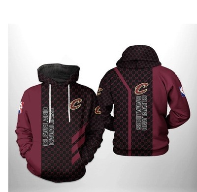 Cleveland Cavaliers NBA Team Pattern Mix 3D Printed Hoodie/Zipper Sz M