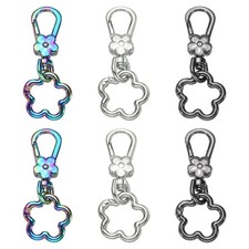 6Pcs Metal Swivel Lobster Clasp Keychains Silver/Gunmetal/Colored