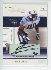 JEVON KEARSE AUTO /6 2002 PLAYOFF PRIME SIGNATURES AUTOGRAPH #D 2/6 TITANS