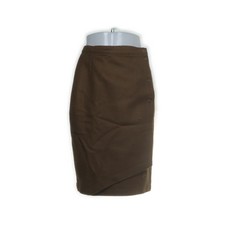 Rock, Größe: 42, Braun, Wolle, Einfarbig, Tweed, Damen #87Y