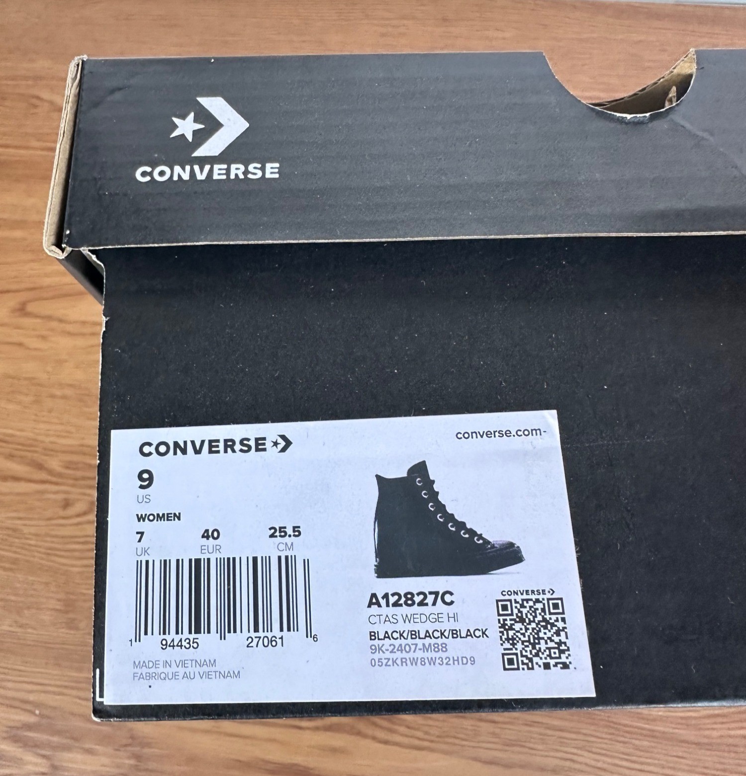 ⭐Converse Chuck Taylor All Star Wedge Platform Hi 9 Patent Leather Shoes A12827C thumbnail 12