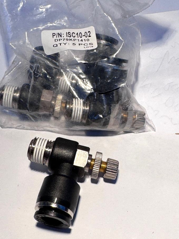 ISC10-02 Manual Flow Control Elbow 12mm NPT Male Thread 10mm -1/4"" tube  1off