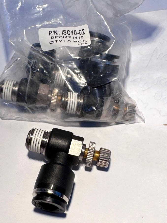 ISC10-02 Manual Flow Control Elbow 12mm NPT Male Thread 10mm -1/4"" tube  1off