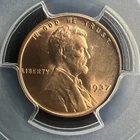1937 1C PCGS MS65RD Lincoln Wheat Cent GEM Red Uncirculated PQ