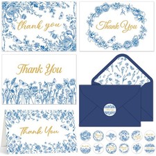 52 Pack Blue 6 x 4 inches (closed), 8 x 6 (opened), and white