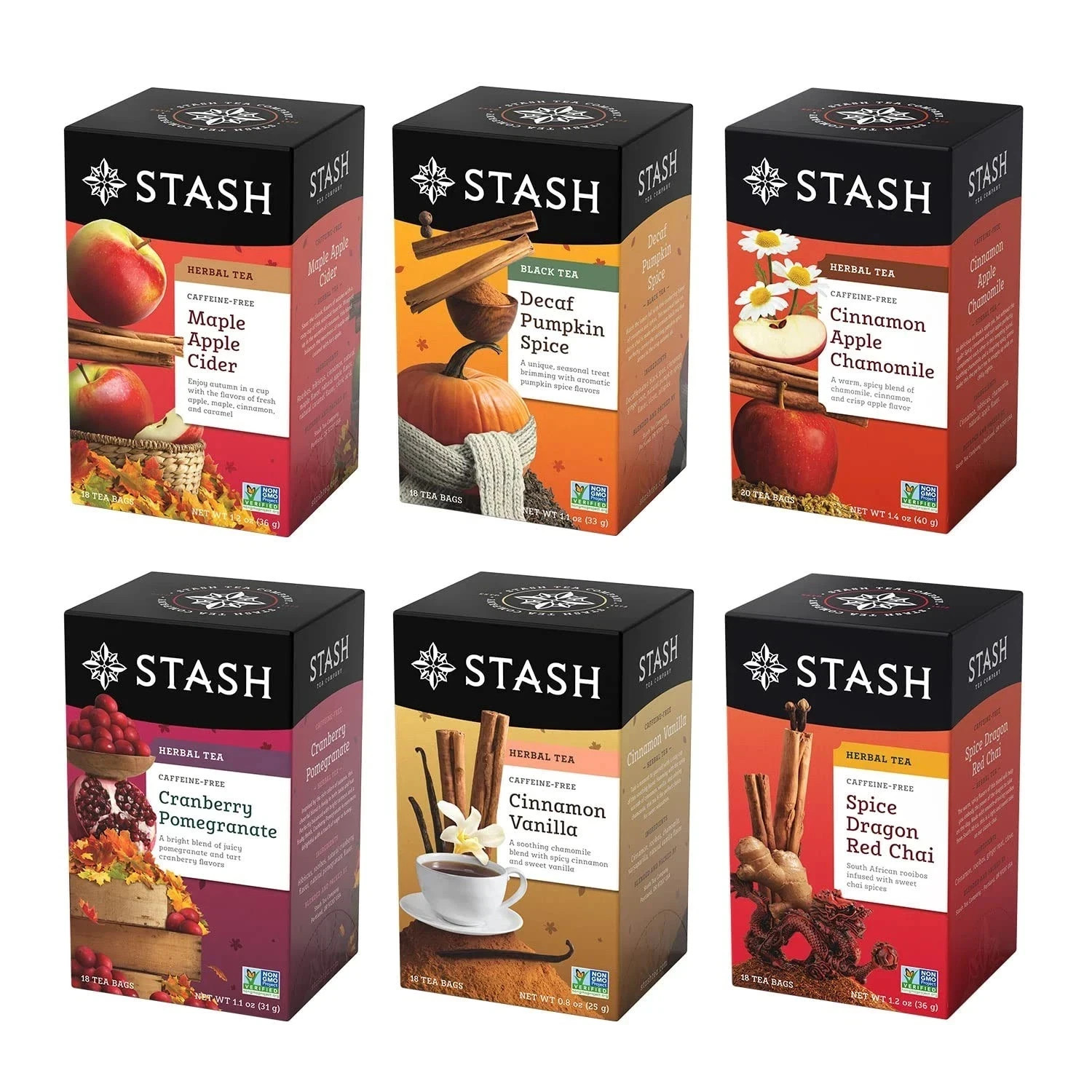 Fall For Autumn 6 Flavor Sampler, 6 18-20 Count (pack Of 6)