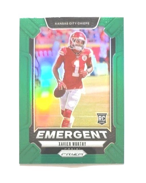 2024 Panini Prizm Emergent Green #7 Xavier Worthy RC (CHIEFS) !