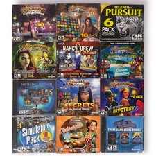 Lot Of 12 PC-CD-Rom Video Games - New, Sealed - Mystery, Matches, Simulator