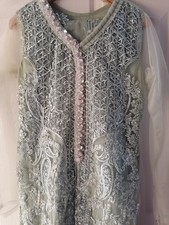 Salwar Kameez Pakistani Indian Wedding Party Wear Dress Sage Green Size Medium