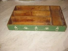 Vintage Wooden Flatware Drawer Silverware Tray Organizer Hand Painted 13"x 9"