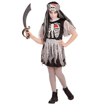 Widmann Ghost Ship Pirate (Dress, Bandana) (140 cm / 8-10 Years) Different Color