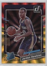 2023 Panini Donruss Rated Rookie Holo Red & Gold Laser Jordan Hawkins #219 hg6