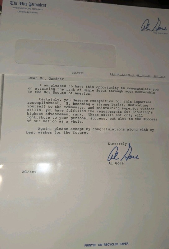 Vintage Al Gore Vice President Personalized Letter Auto Pen Signature & Envelope