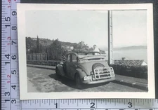 Man Automobile Car Auto Roof Down Travel Touring Tires BW Photo Snapshot