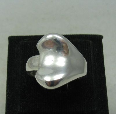 Plain Stylish Sterling Silver Ring Solid 925 Heart Hallmarked Handmade Empress