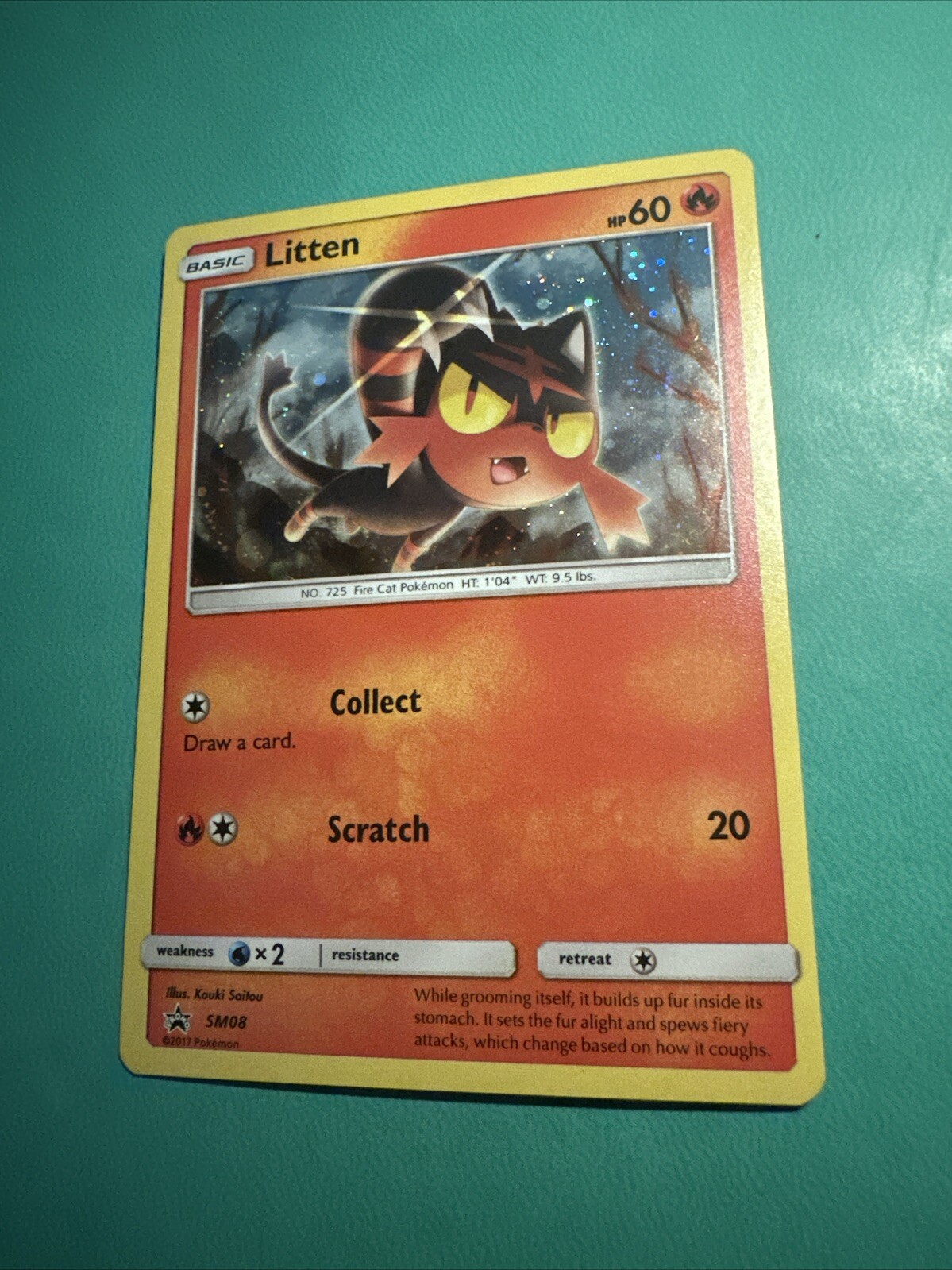 Pokémon TCG Litten SM08 Black Star Promo Cosmos Holo LP 1215#254