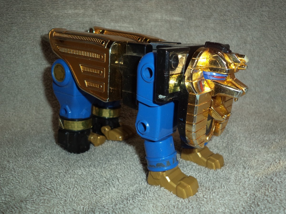 BANDAI 1996 POWER RANGERS ZEO MEGAZORD ZORD BLUE Gold LION
