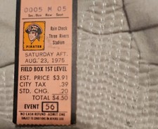 Johnny Bench Career Home Run HR 236 Ticket Stub 8/23/1975 Reds Pirates HOF Rose
