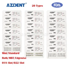 Dental Orthodontic Bracket Mini Roth/MBT/Edgewise 018 022 Hooks 3-4-5/3 AZDENT 