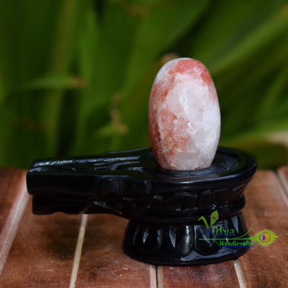 Piedra de candado de mármol base Yoni con lingam de sal del Himalaya arte de decoración de templo para el hogar Foto 4 de 4