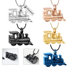 Custom Train Urn Pendant Necklace for Cremation Ashes Keepsake Memorial Jewelry