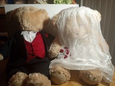RARE DAVID'S BRIDAL PLUSH WEDDING BEARS