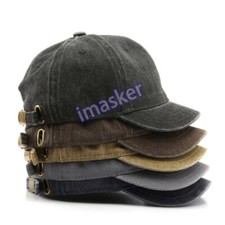 Men Retro Short Brim Baseball Cap Adjustable Trucker Sun Hat Outdoor Casual