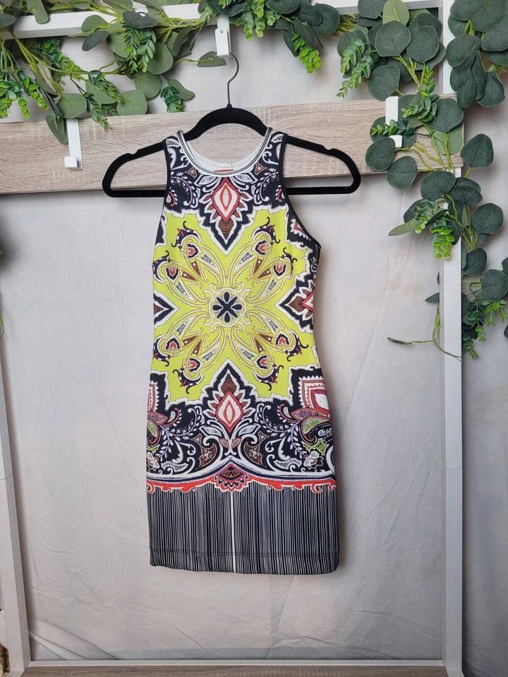 Clover Canyon Scuba Bodycon Dress Havana Paisley Athleisure Golf Beach Tennis XS - Image 2 of 4