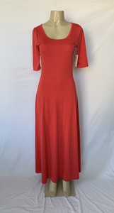 red short sleeve maxi dress