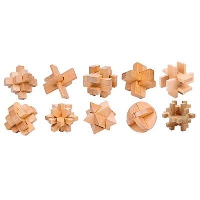 Holz Cube Puzzles Holz IQ Spielzeug Entsperren Verriegelung Spiel