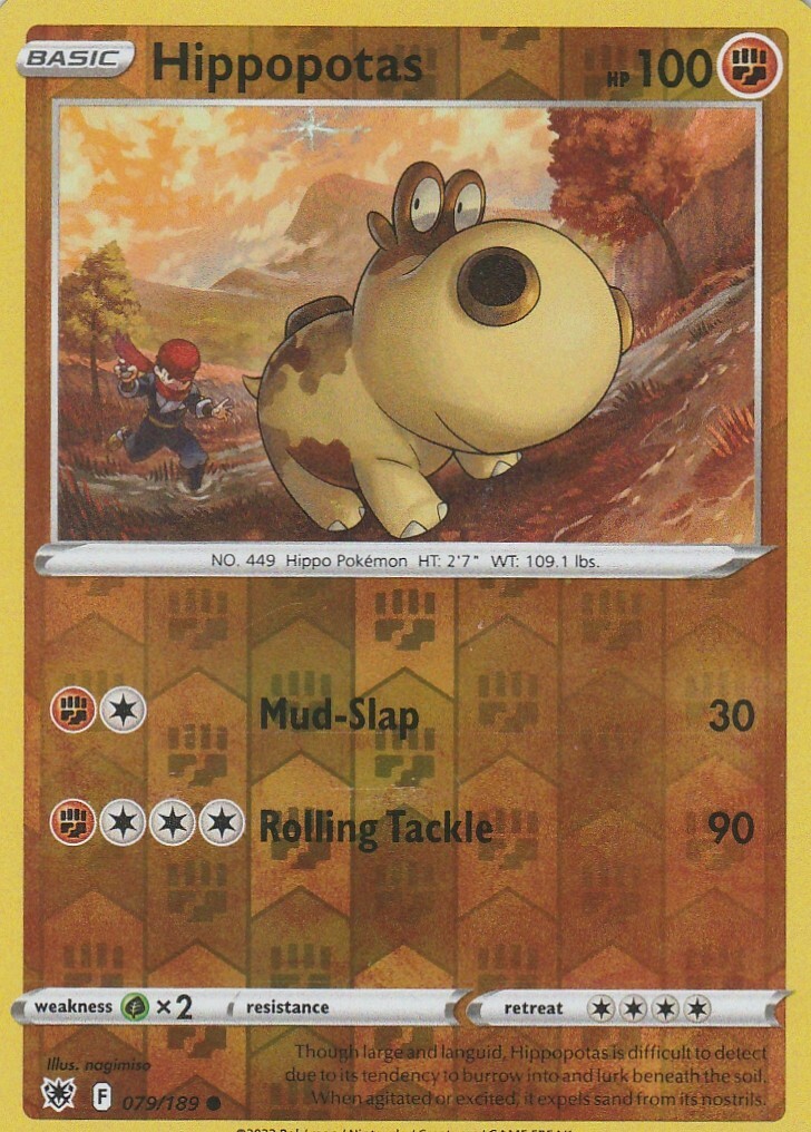 Pokémon TCG Hippoptas 079/189 Pokemon Astral Radiance NM/M Reverse