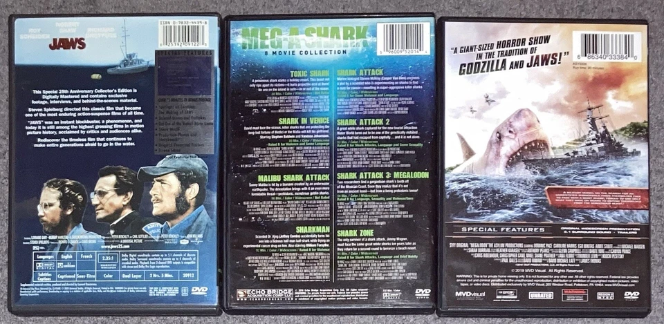 Megalodon/Jaws/Shark Attack/Toxic/Sharkman/Venice/Malibu/Shark Zone DVD - Image 2 of 3