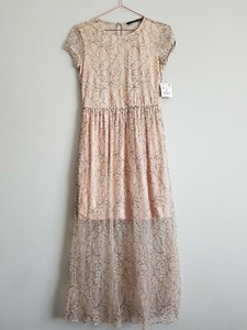 zara nude lace dress