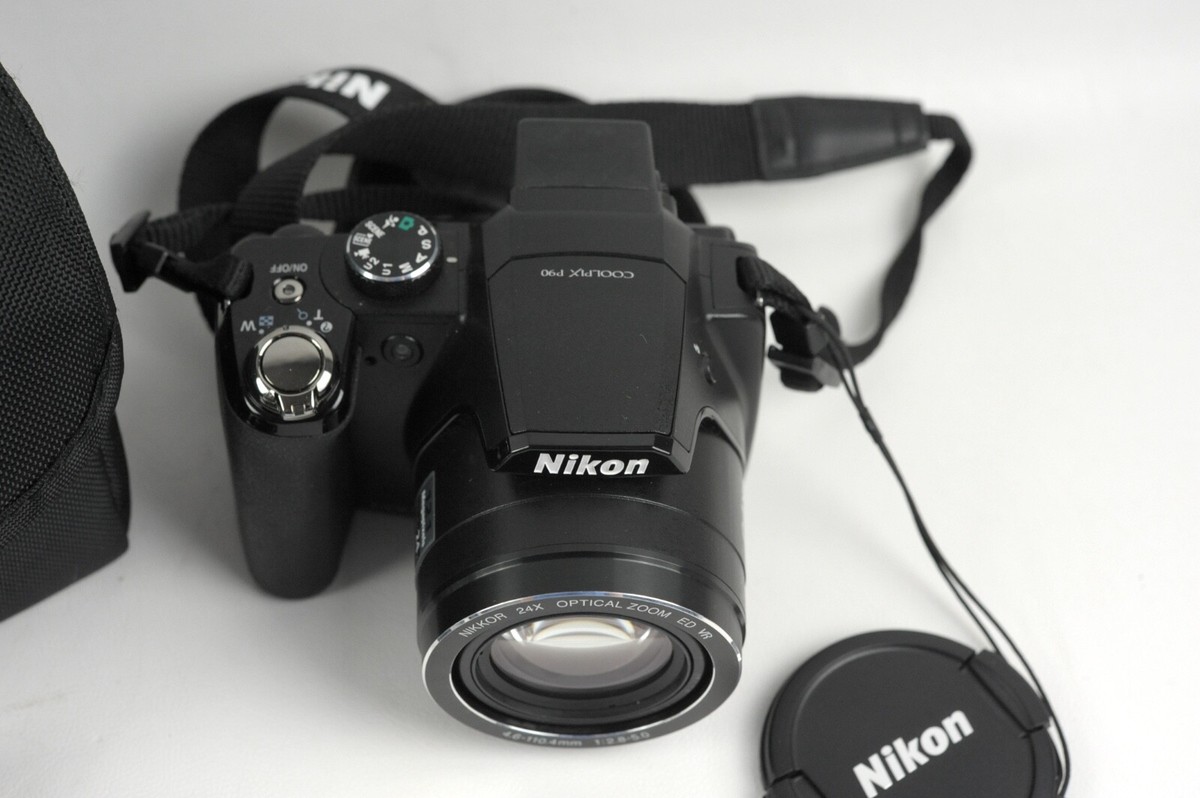 Nikon COOLPIX P90 Black 12.1MP 24x Zoom VR ISO 6400 Digital Camera