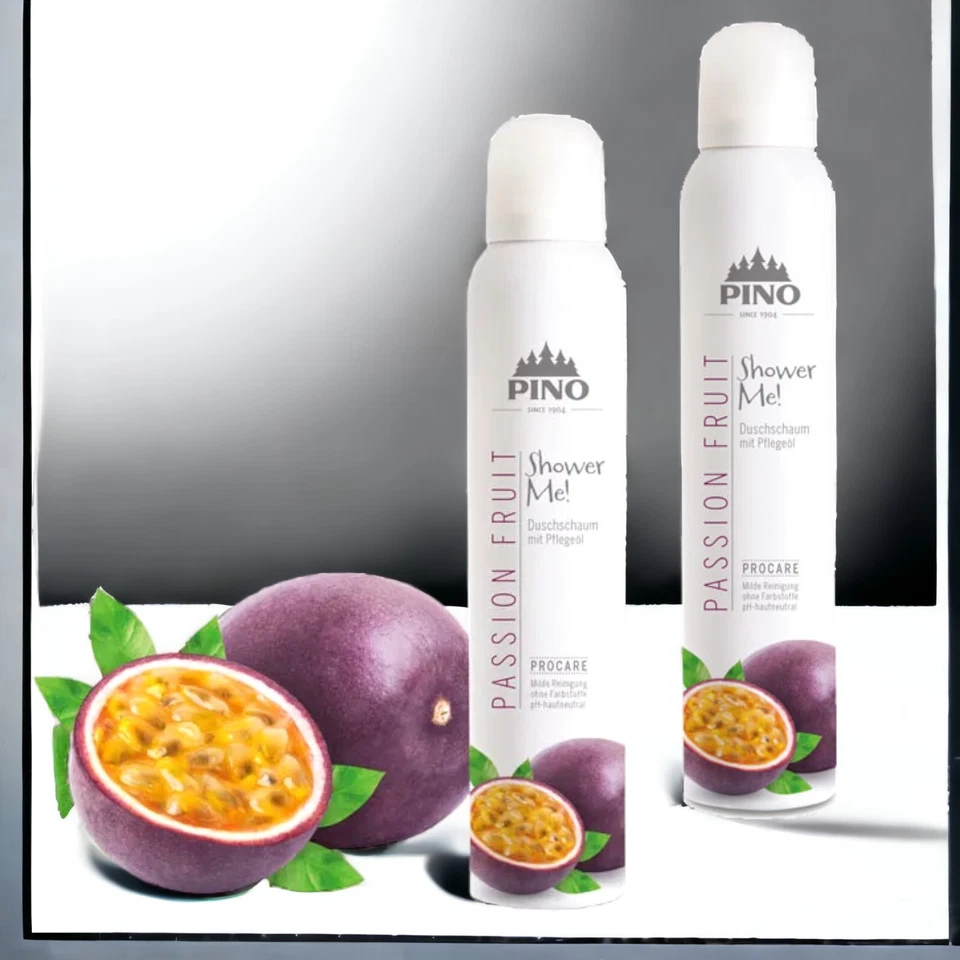 PINO 2 x Shower Me! Duschschaum Passion Fruit pflegt u. schützt die Haut 44,98€/1 L
