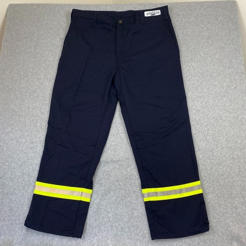 Workrite Mens FR Work Pants 48x31 Blue Hivis Strap Flame Resistant CAT2 2112 NEW - Picture 8 of 9