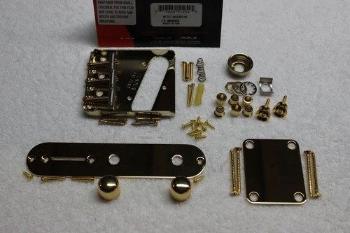 Juego de herrajes de carrocería dorada FENDER American Telecaster de colección 3 sillines - Tele EE. UU. - Imagen 2 de 4