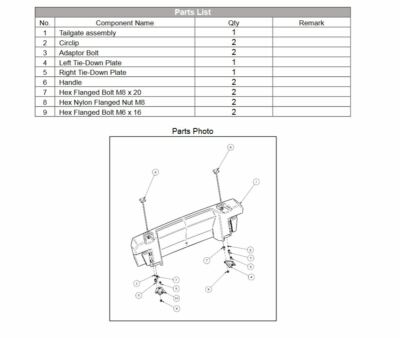 2020-2026 Genuine Kawasaki Teryx KRX KRX4 1000 Rear KQR TailGate
