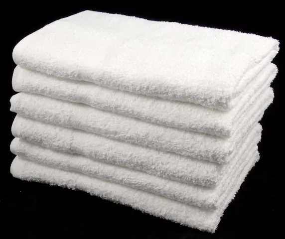 72 Pack Cheap Thin White Hand Towels 320gsm 50 x 80 cm 100% Cotton Bulk Buy