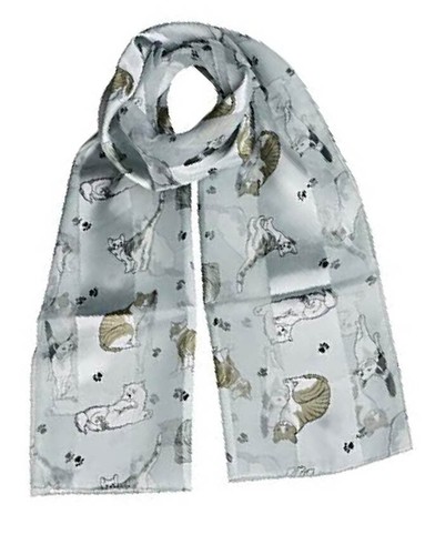 Bufanda con estampado de gatos envoltura ligera suave sedosa para bufandas temáticas amante de los animales - Imagen 15 de 26