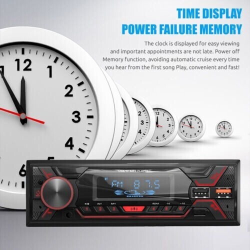 Bluetooth Single 1 DIN Car Stereo Radio MP3 Player AUX USB AM FM Head Unit Audio - Picture 8 of 12